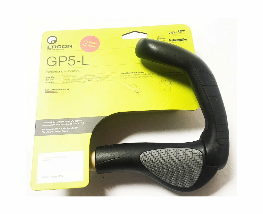 Brand new 🎉 Ergon GP5 - Ergo Lock On Grips With Bar End ✔️ 6 Ergon GP5 - Ergo Lock On Grips With Bar End