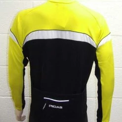 MIDAS Long Sleeve Winter Cycling Jersey Top - Yellow - Small Clothing