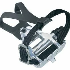 Drivetrain Wellgo LU-961- Road Bike Pedals + Toe Clips & Straps