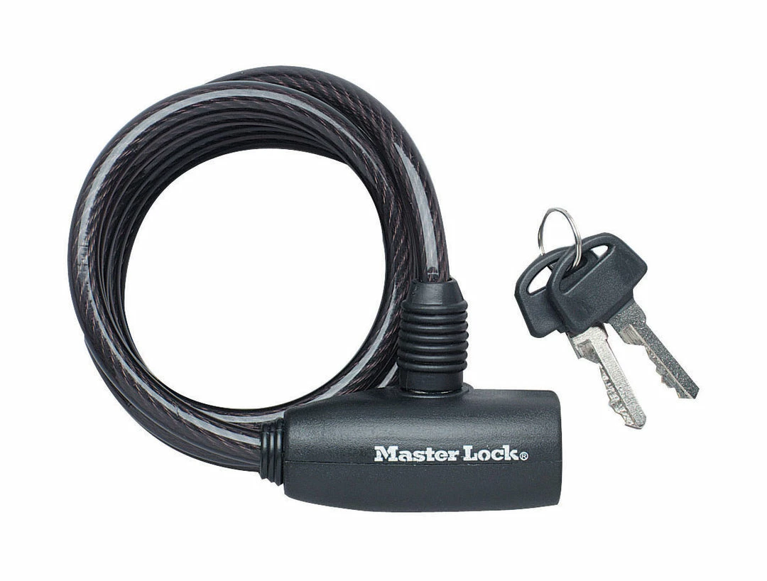 Hot Sale βοΈ Master Lock Coiled Steel Cable Lock - Key - Black - 1800mm X 8mm - 8126D Accessories π 1 Master Lock Coiled Steel Cable Lock - Key - Black - 1800mm X 8mm - 8126D Accessories