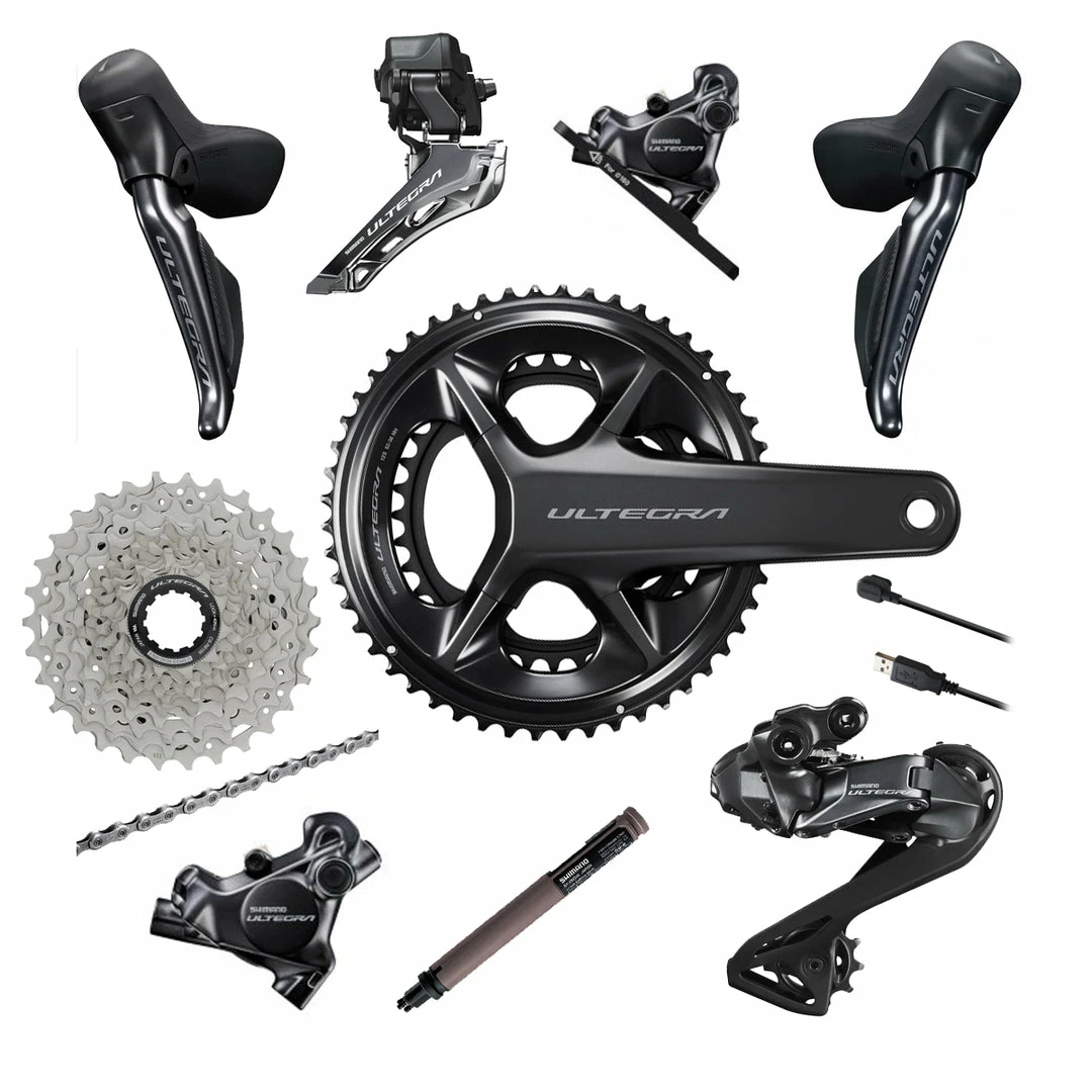 Hot Sale 😍 Shimano Ultegra R8100 12-speed Di2 Disc Brake Groupset Drivetrain ✨ 1 Shimano Ultegra R8100 12-speed Di2 Disc Brake Groupset Drivetrain