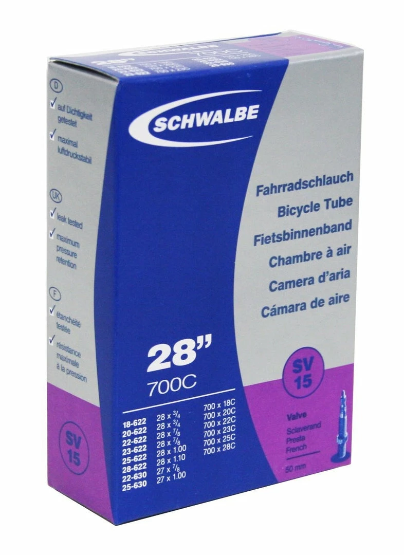 New ✔️ Schwalbe SV15 Long Road Bike Inner Tube 700c X 18-28 Presta - 50mm Wheels & Tyres 👍 1 Schwalbe SV15 Long Road Bike Inner Tube 700c X 18-28 Presta - 50mm Wheels & Tyres