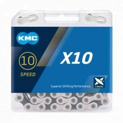 KMC X10 Chain - 10 Speed - Silver / Black - 114 Link